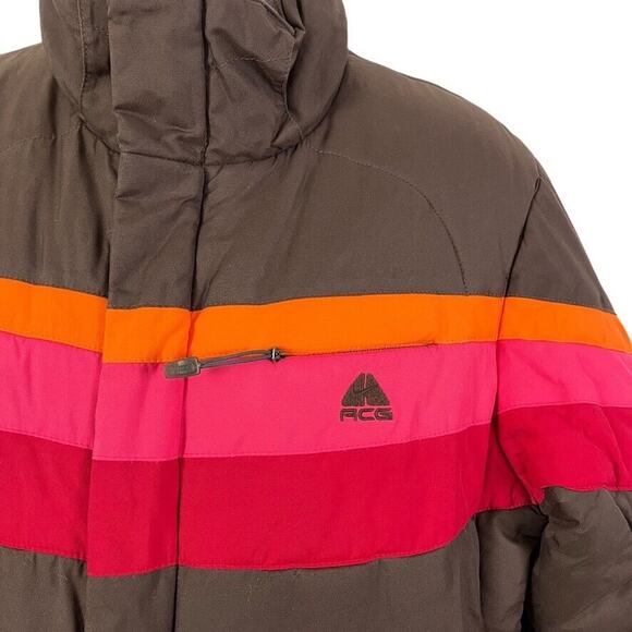 Nike Fit Storm ACG Womens Brown Pink Puffer Winter Jacket Coat Snowboard M - Picture 6 of 16